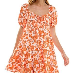 Crystal Doll Orange Floral Mini Dress